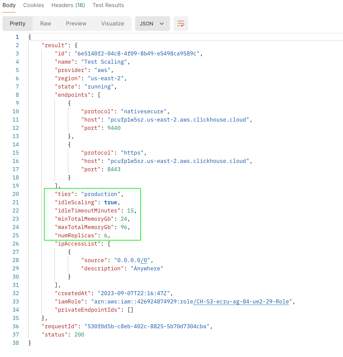 Ответ на PATCH‑запрос масштабирования